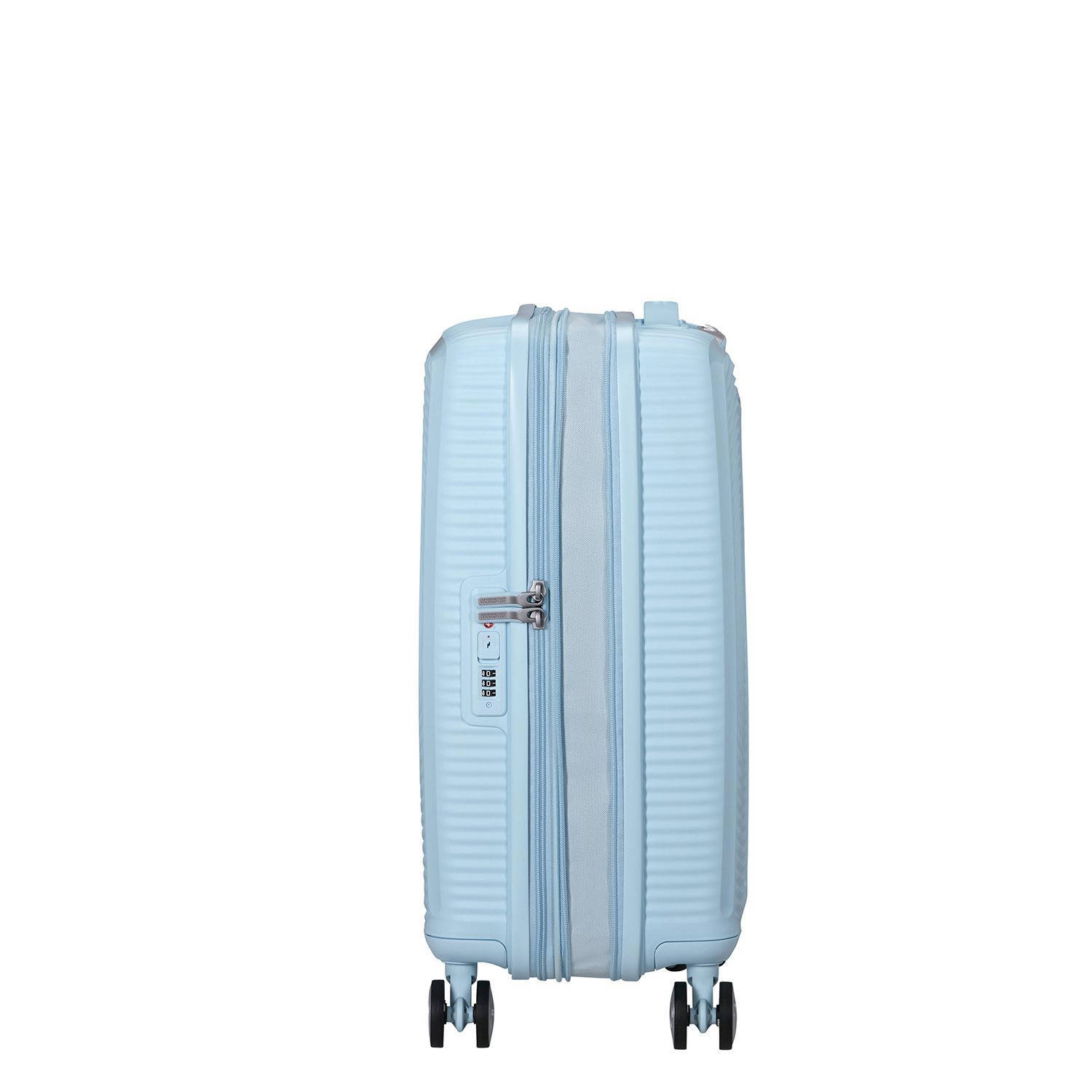 American Tourister trolley Soundbox 55 cm. Expandable lichtblauw