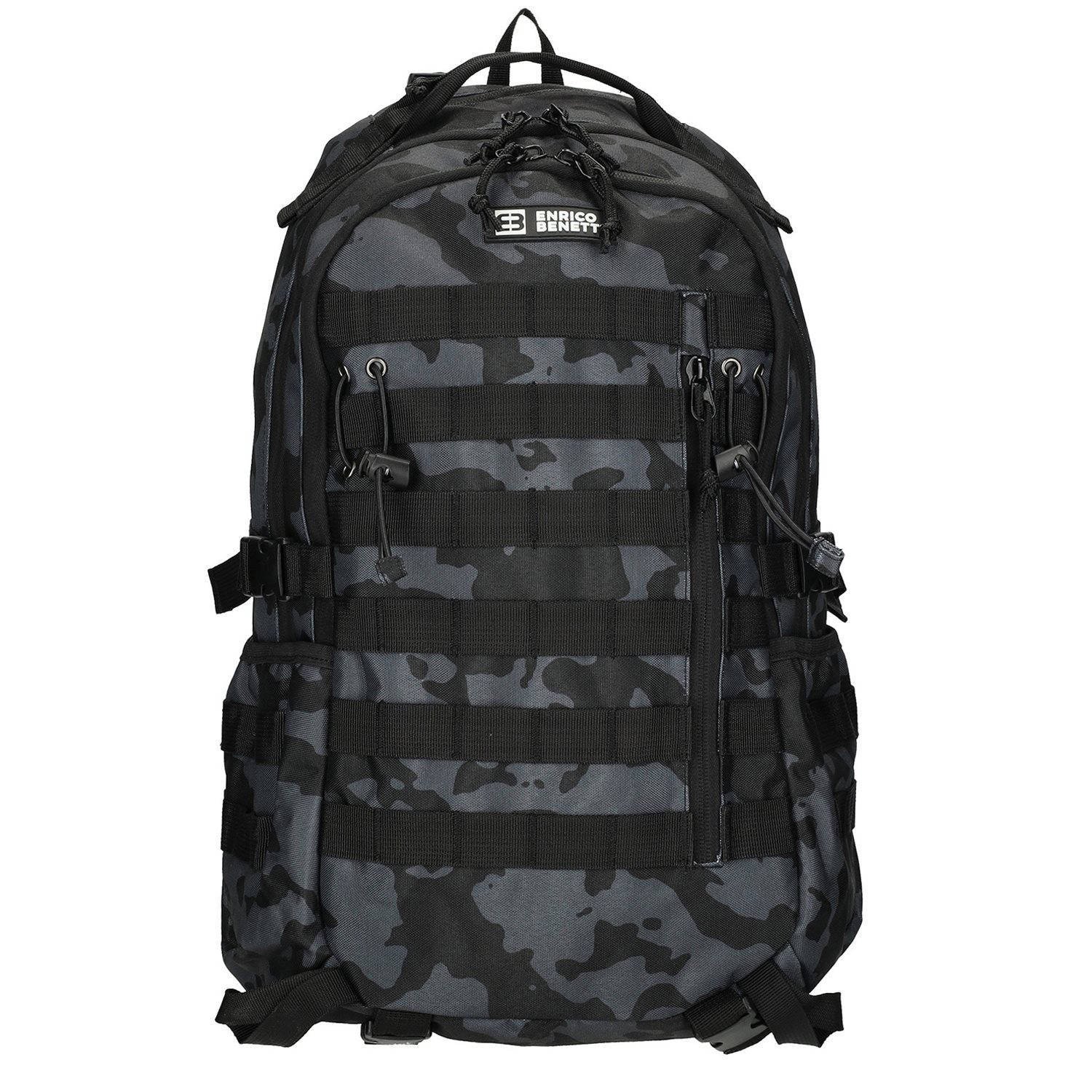 Enrico Benetti rugzak Arizona met camouflageprint donkergrijs