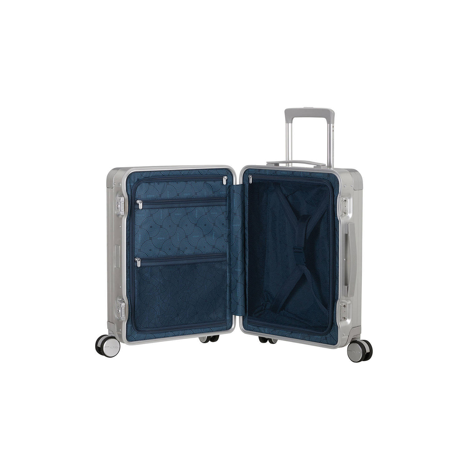 American Tourister trolley Soudnbox Alu 55 cm. zilverkleurig