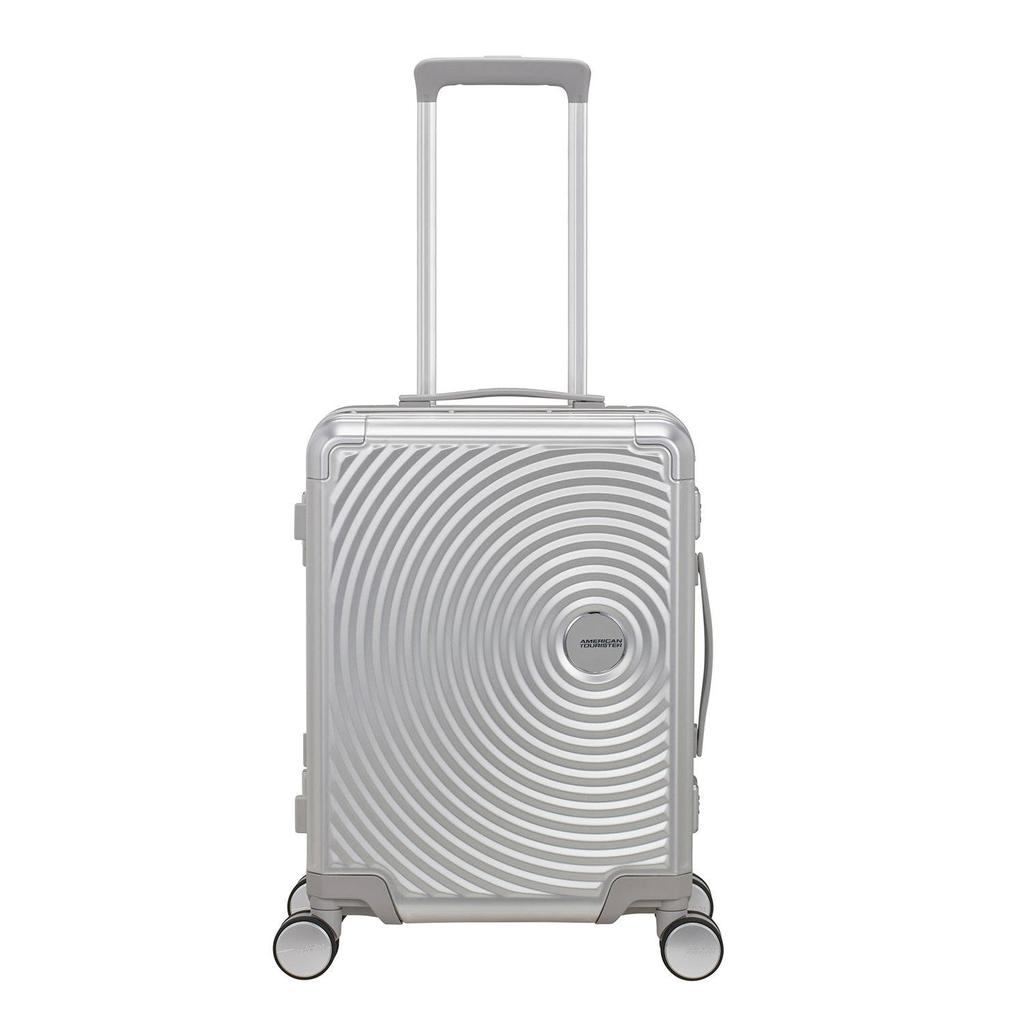 American Tourister trolley Soudnbox Alu 55 cm. zilverkleurig