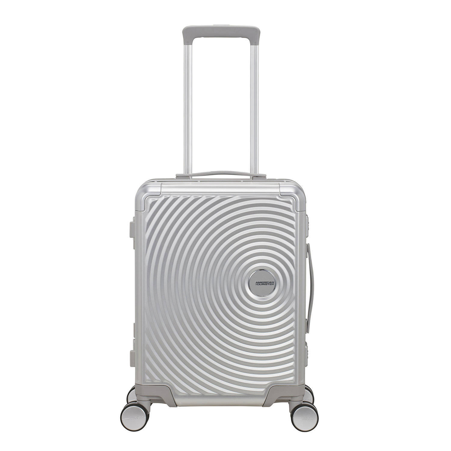 American Tourister trolley Soudnbox Alu 55 cm. zilverkleurig