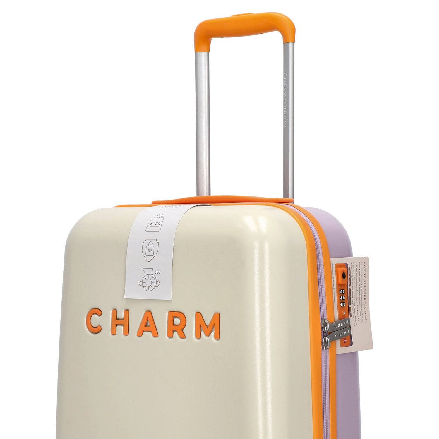 Charm trolley Capetown 55 cm. beige lila