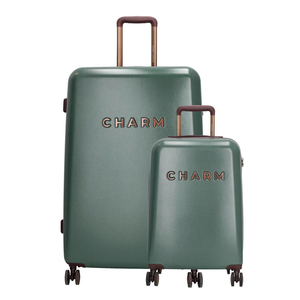 Charm London trolleyset Capetown - donkergroen (set van 2)