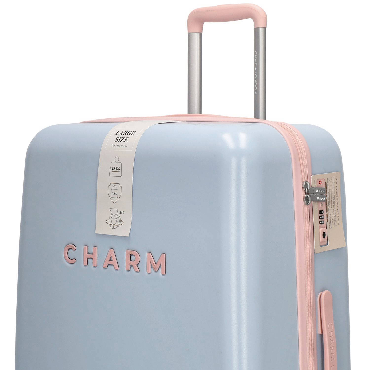 Charm trolley Capetown 75 cm. lichtblauw