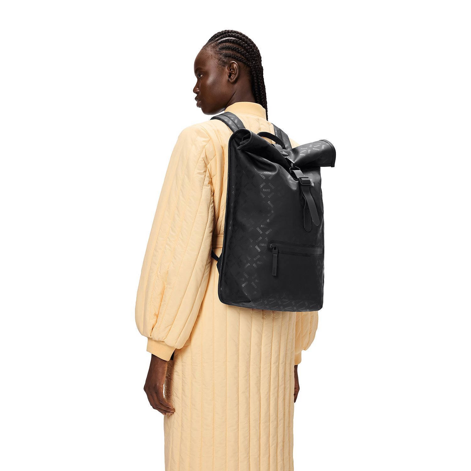 Rains rugzak Rolltop W3 zwart