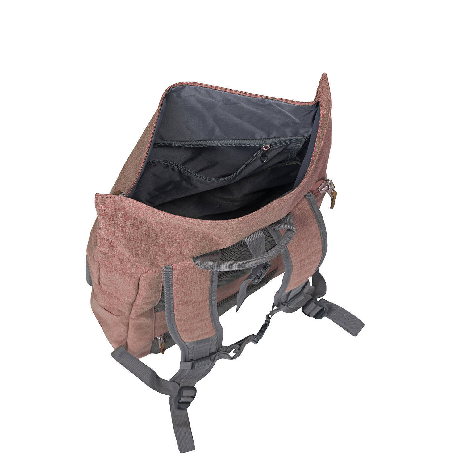 Travelite rugzak Basics Rollup oudroze grijs