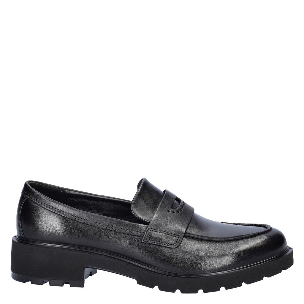 Zwarte dames Ecco Vienna chunky leren loafers