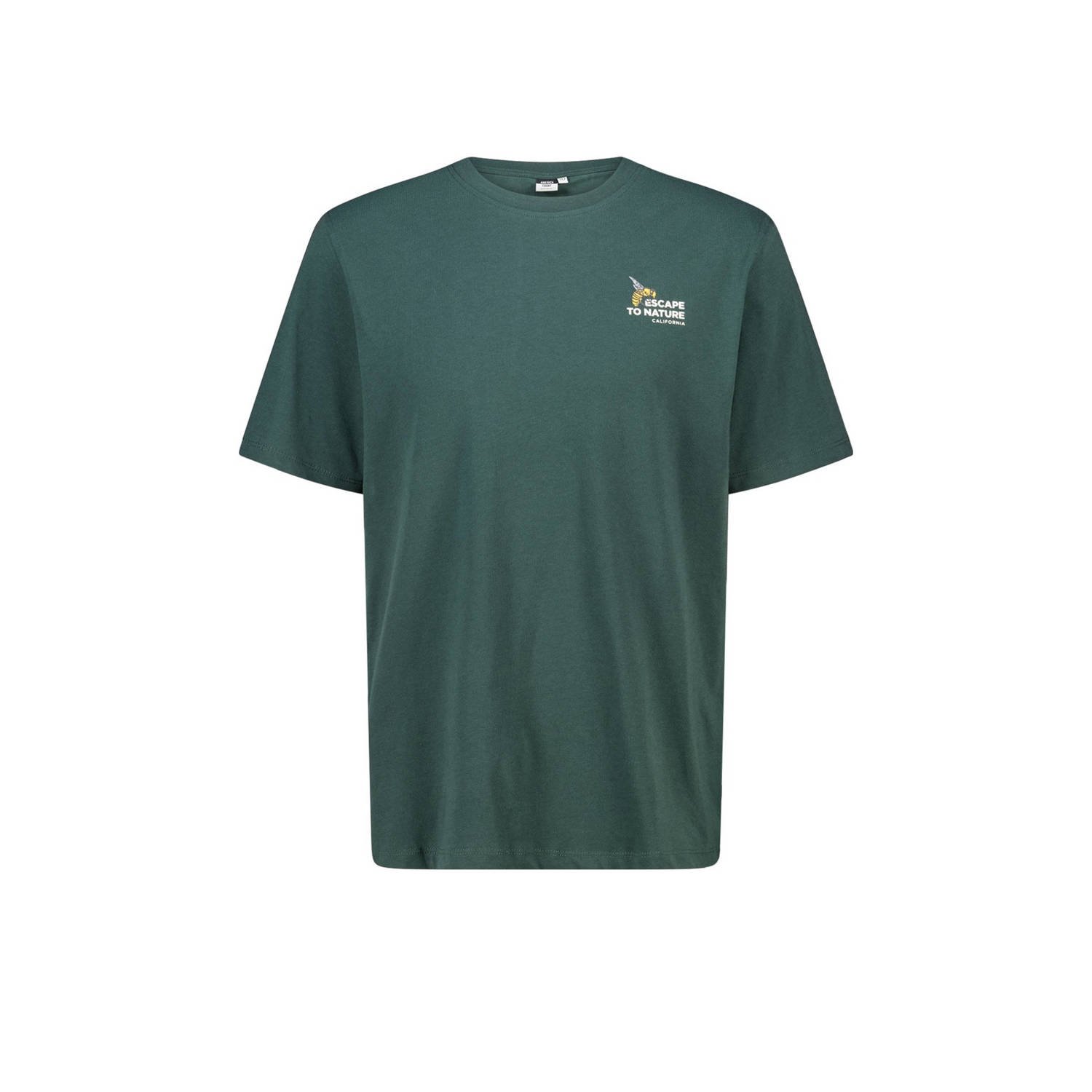 America Today regular T-shirt donkergroen