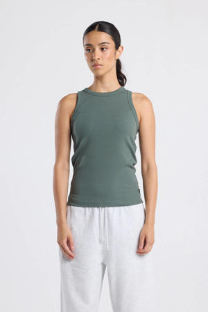 singlet grijsblauw rib gebreid