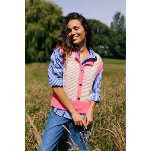 LOLALIZA gebreid vest roze afbeelding