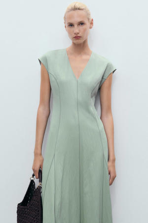 midi jurk mintgroen