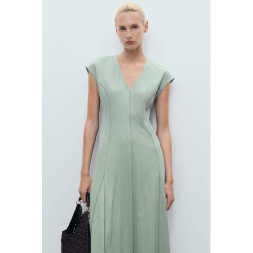 Mango midi jurk mintgroen afbeelding