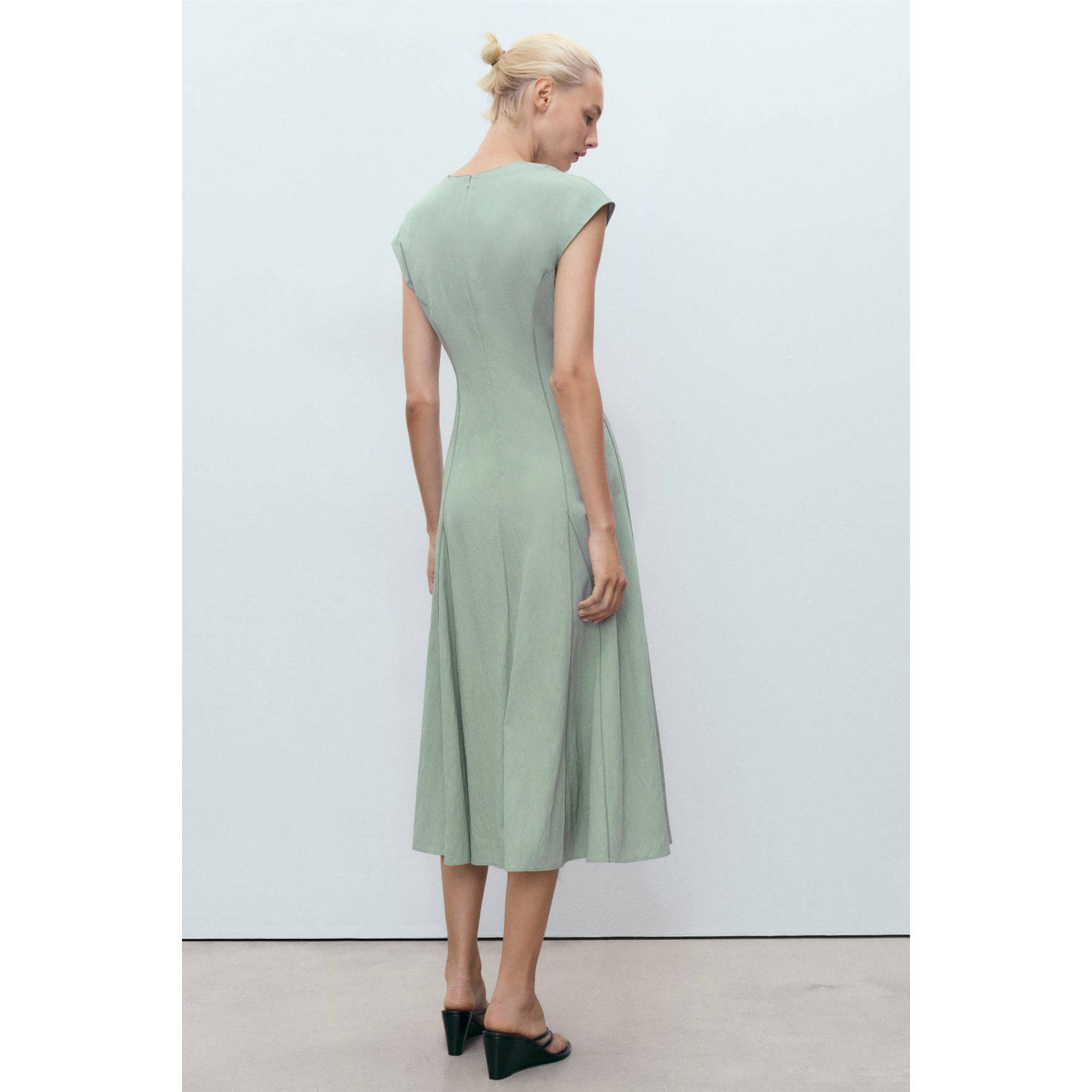 Mango midi jurk mintgroen