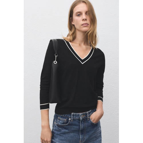 Mango top zwart fijn gebreid afbeelding