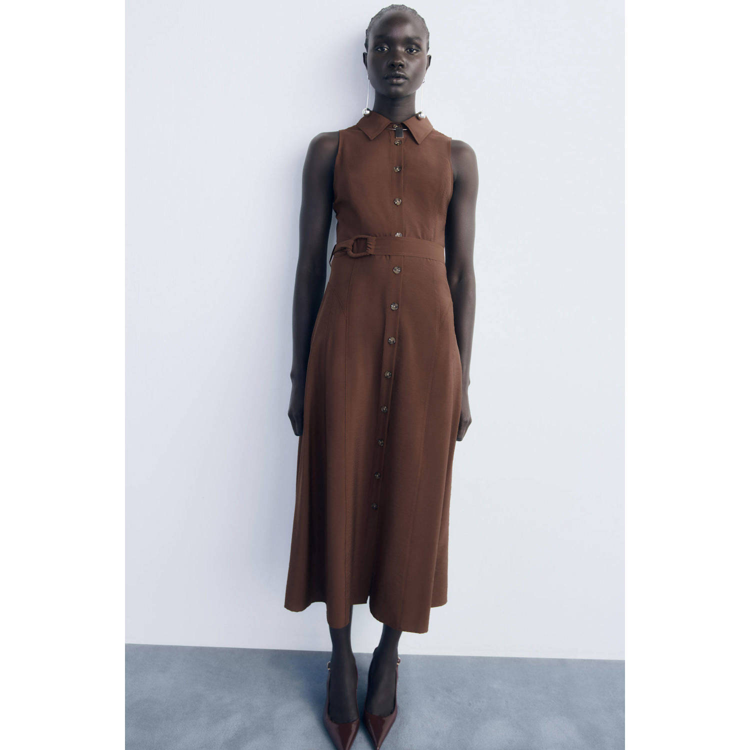 Mango blousejurk bruin