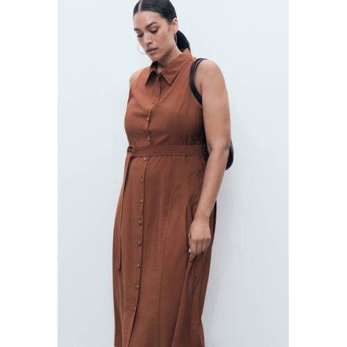 Mango blousejurk bruin afbeelding