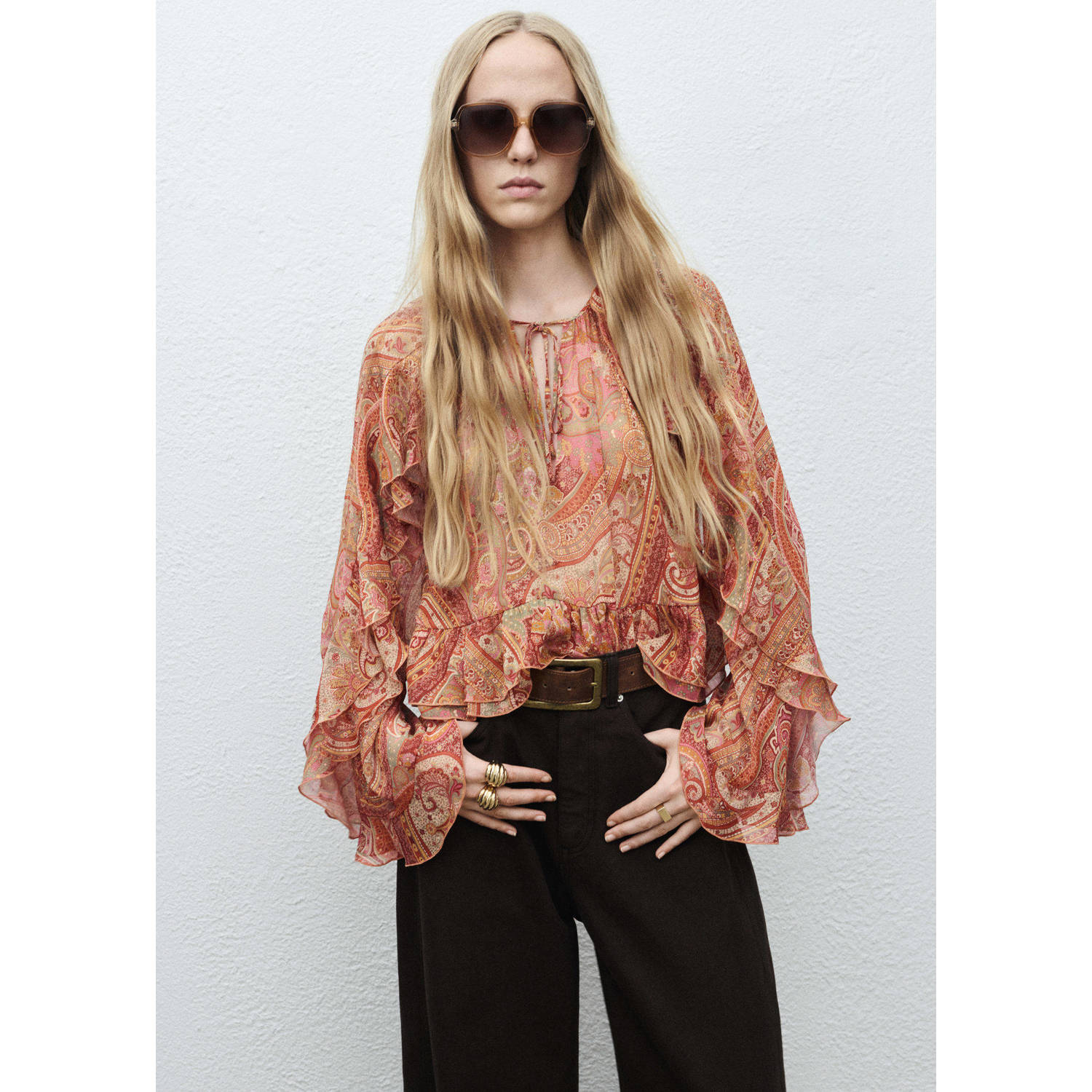 Mango blousetop roze
