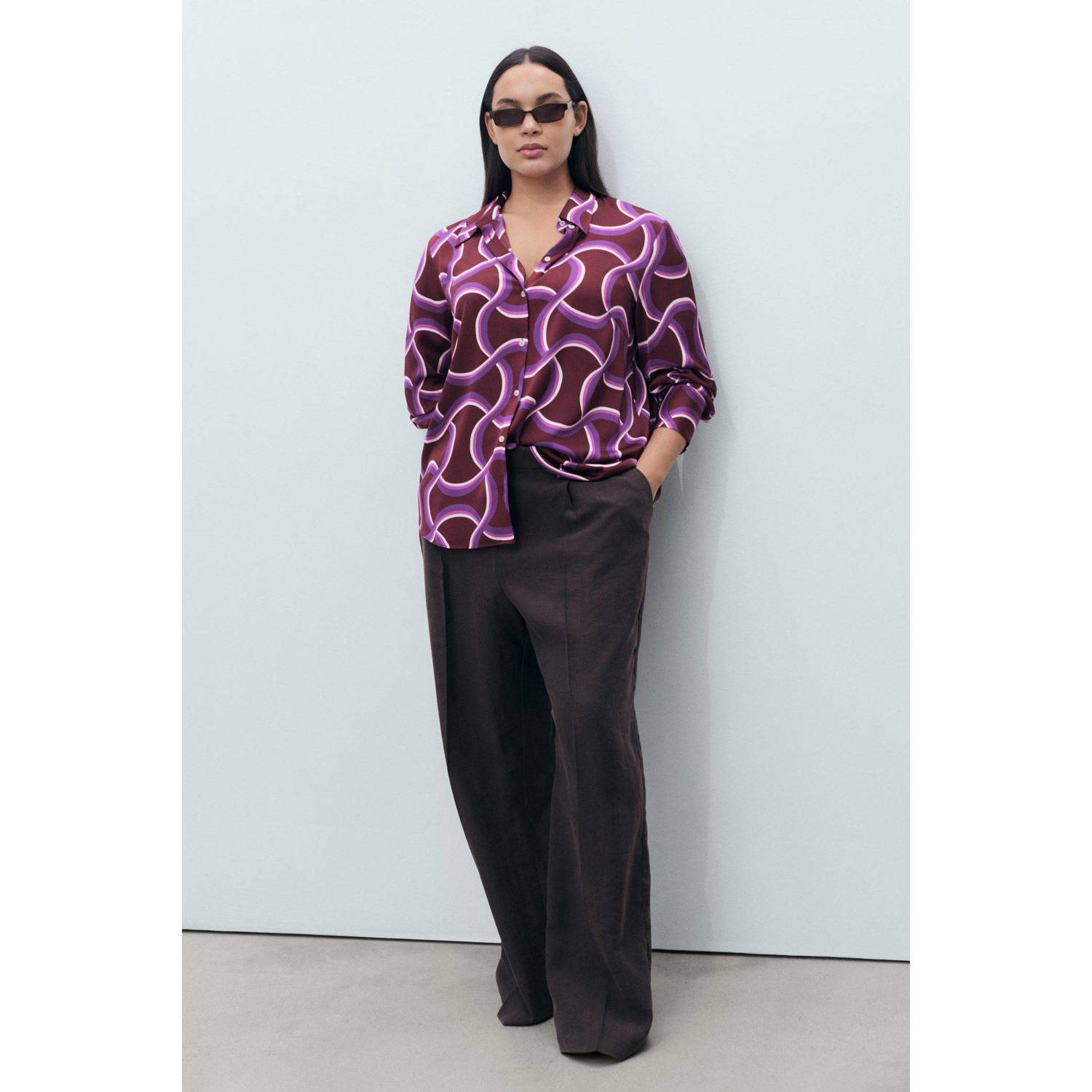 Mango blouse paars