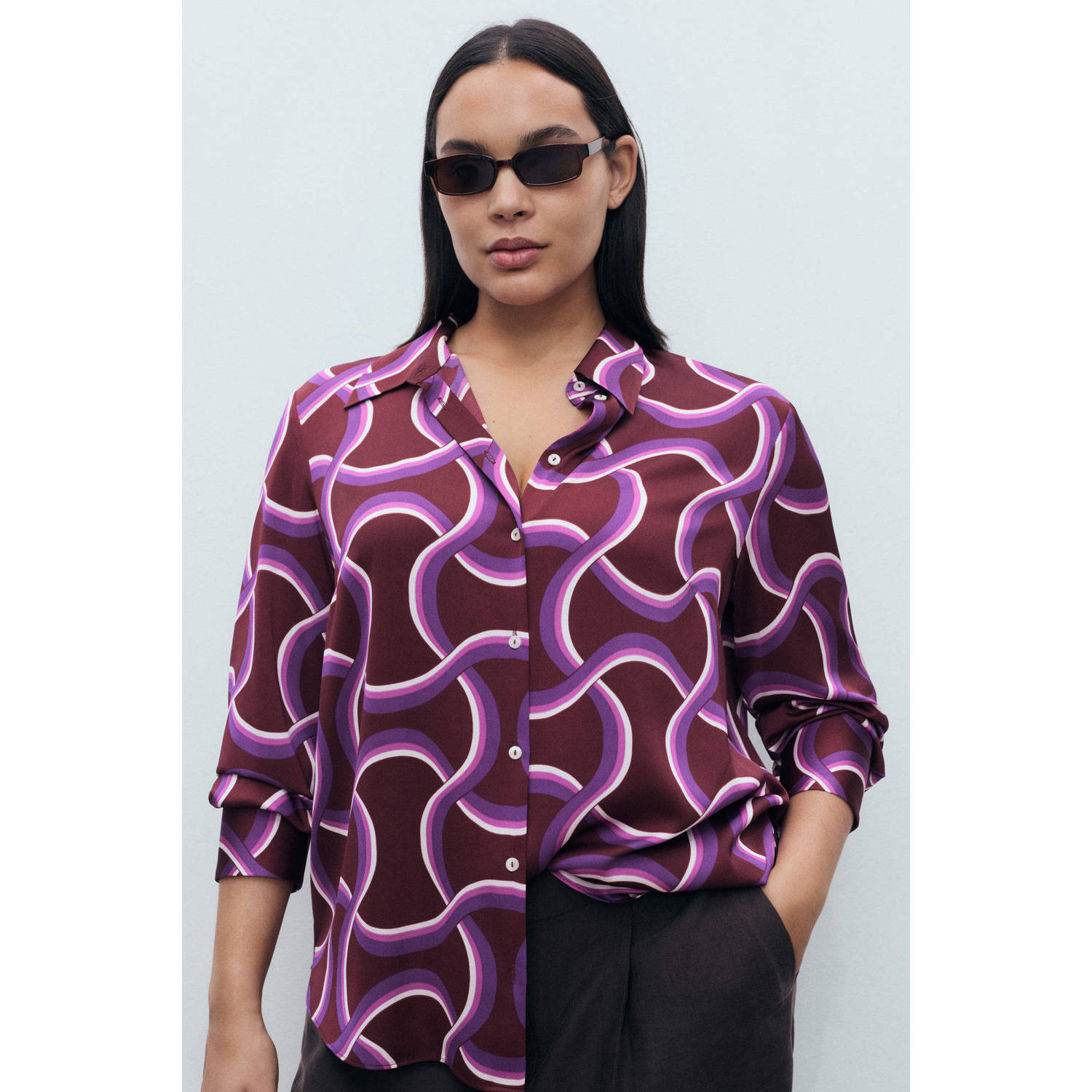 Mango blouse paars