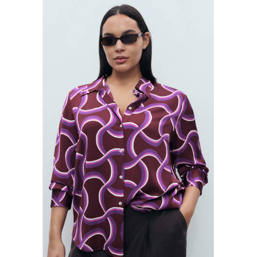 Mango blouse paars afbeelding