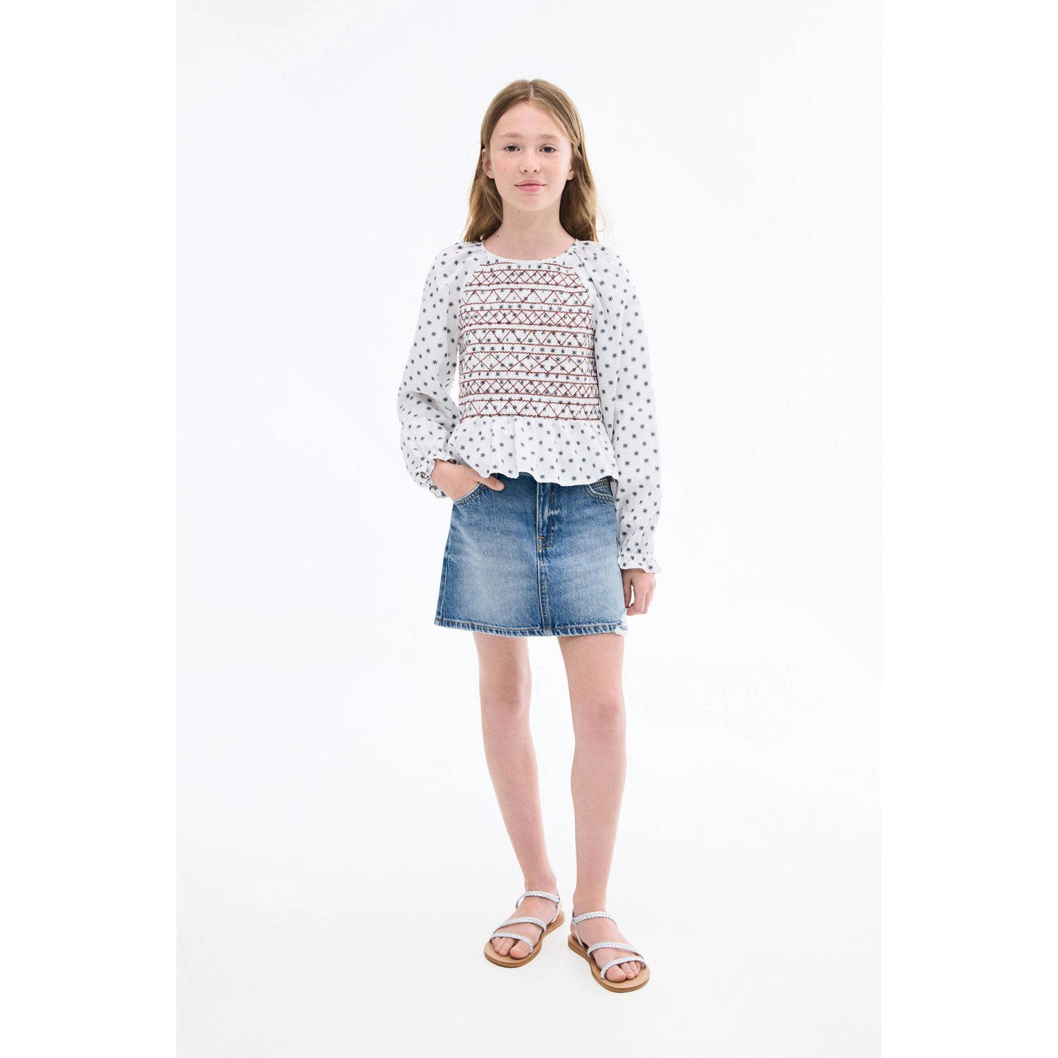 Mango Kids denim spijkerrok medium blue denim
