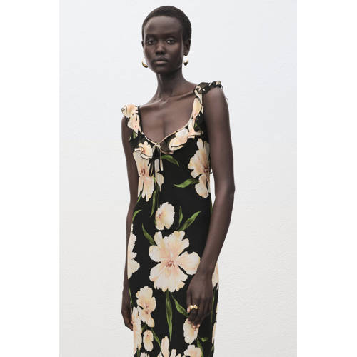 Mango maxi jurk zwart afbeelding