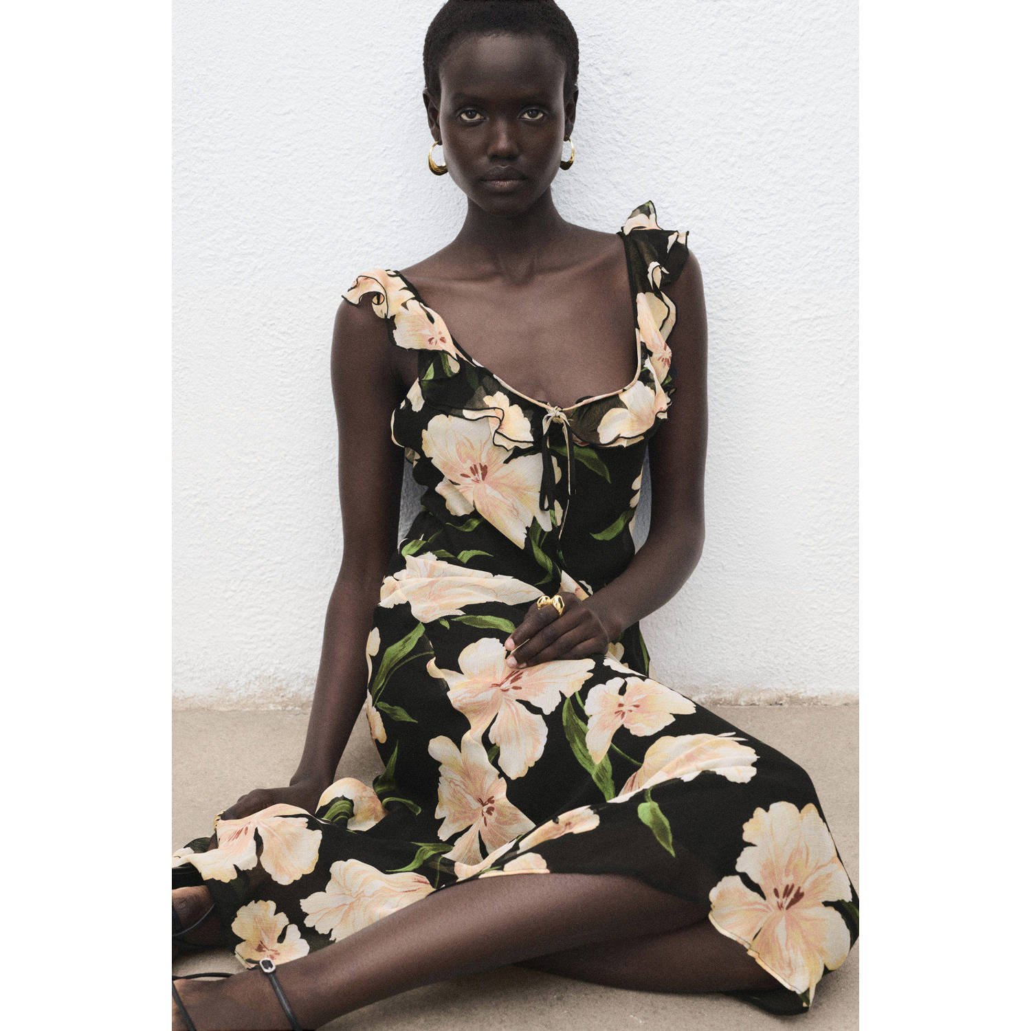 Mango maxi jurk zwart