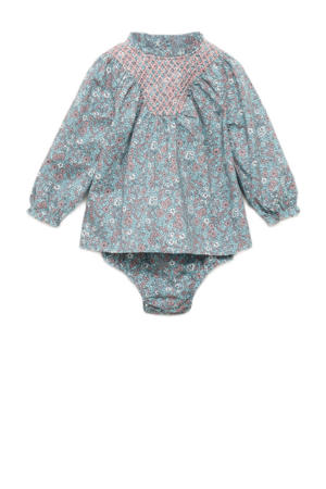 jurk met bloomer middenblauw