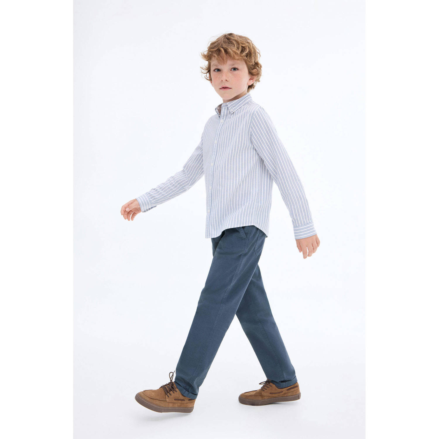 Mango Kids regular casual broek donkerblauw