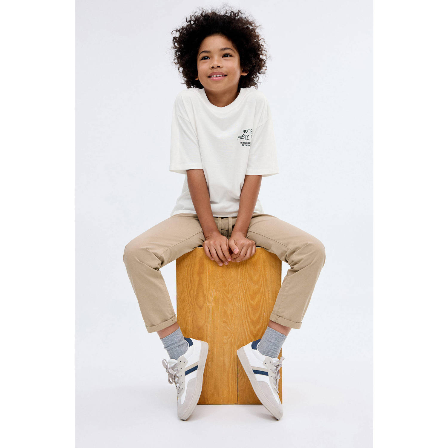 Mango Kids regular casual broek bruin