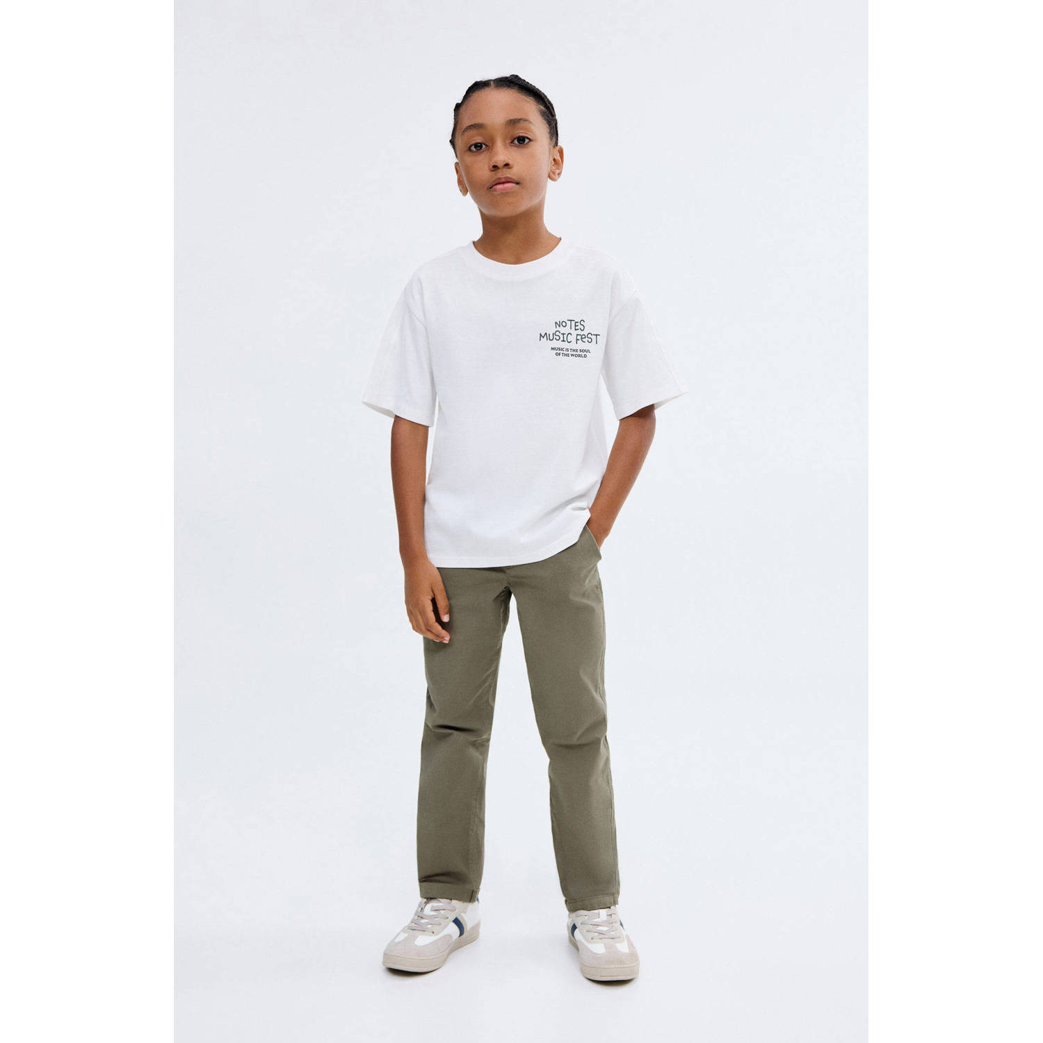 Mango Kids regular casual broek kaki