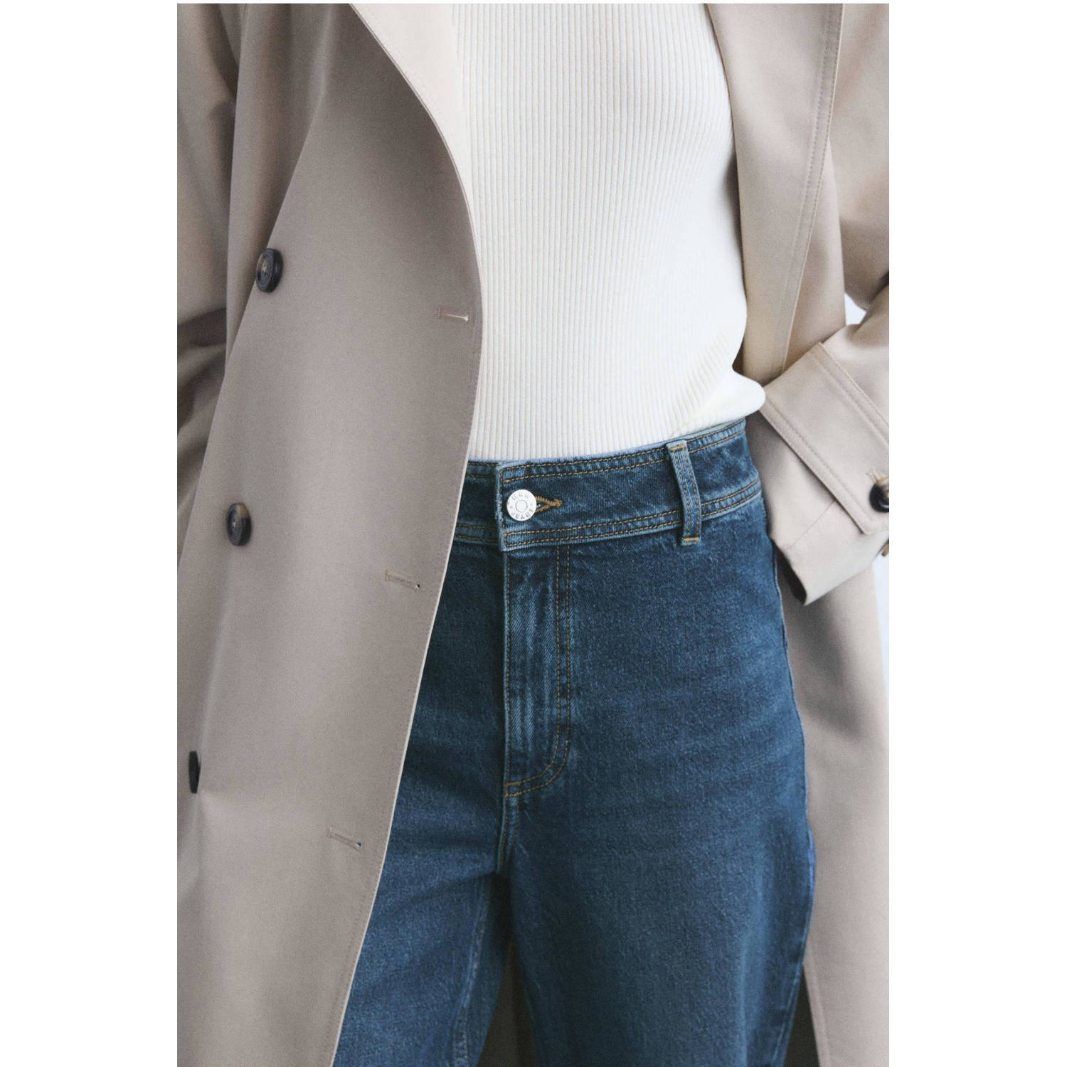 Mango wide leg jeans dark blue denim