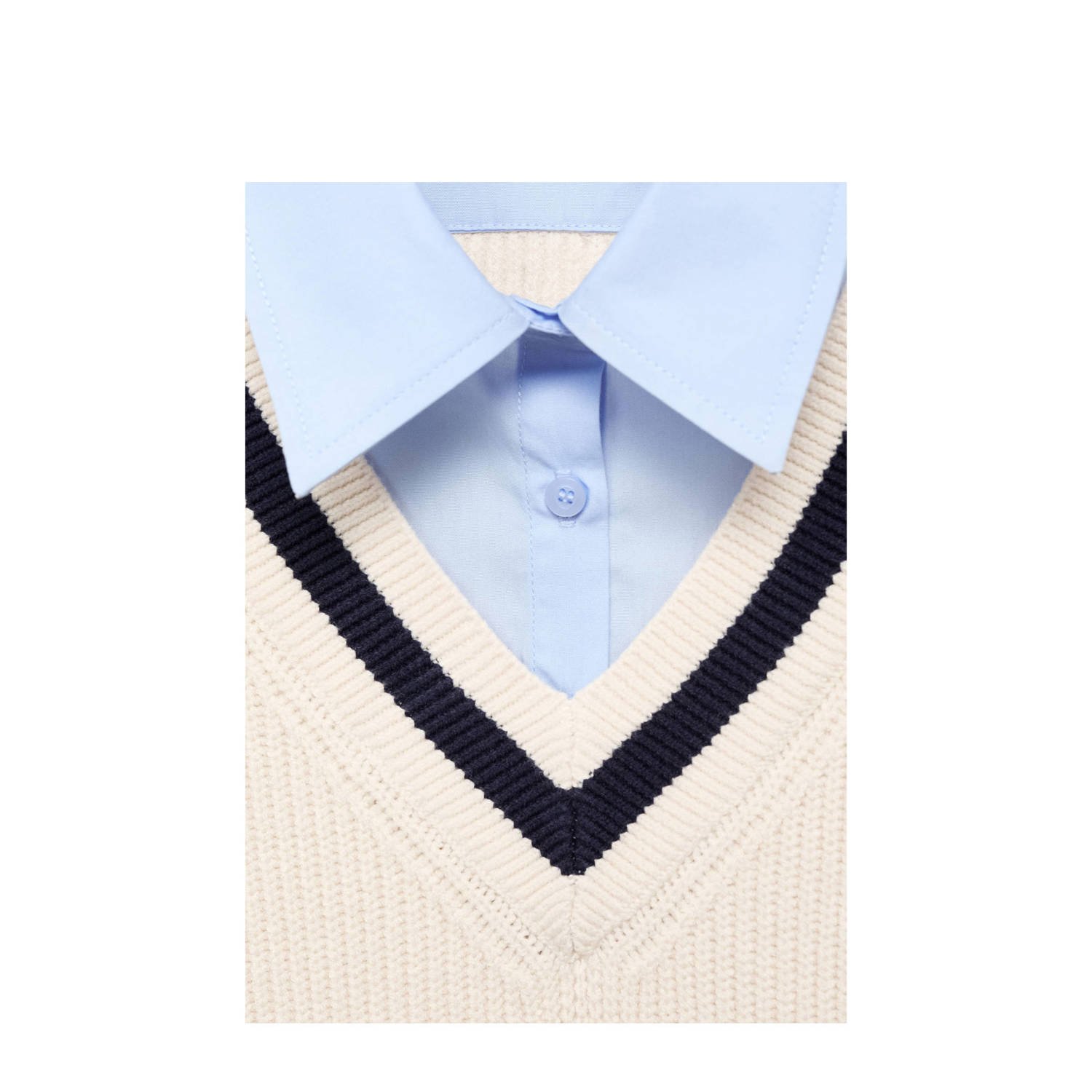 Mango trui- blouse ecru blauw