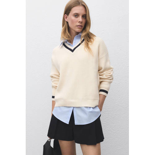 Mango trui- blouse ecru/blauw afbeelding