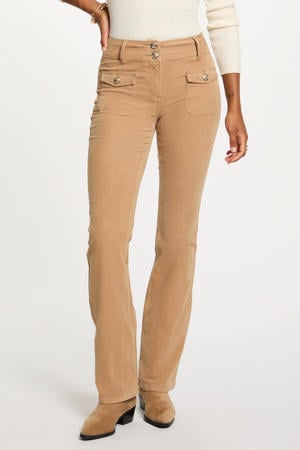 flared regular waist broek beige