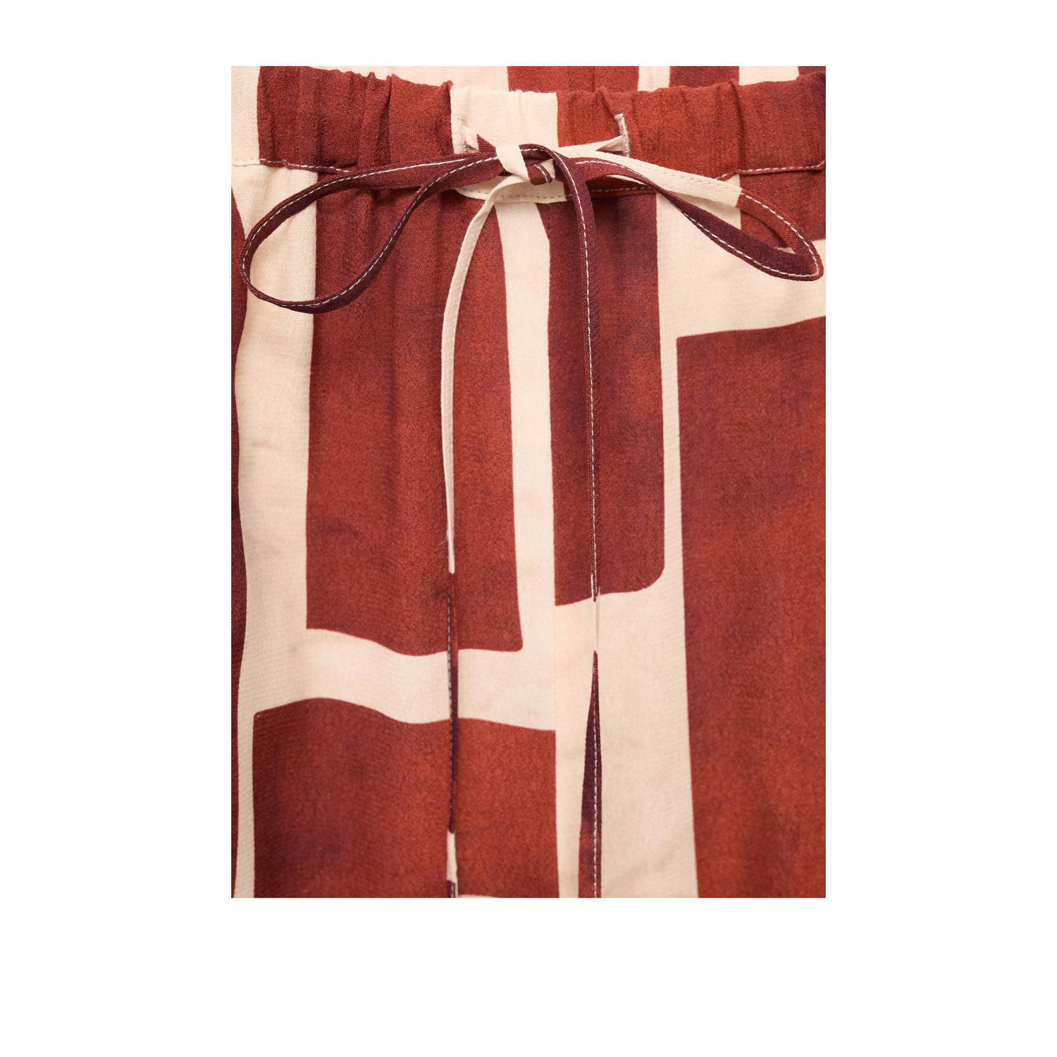 Mango wide leg regular waist broek brique