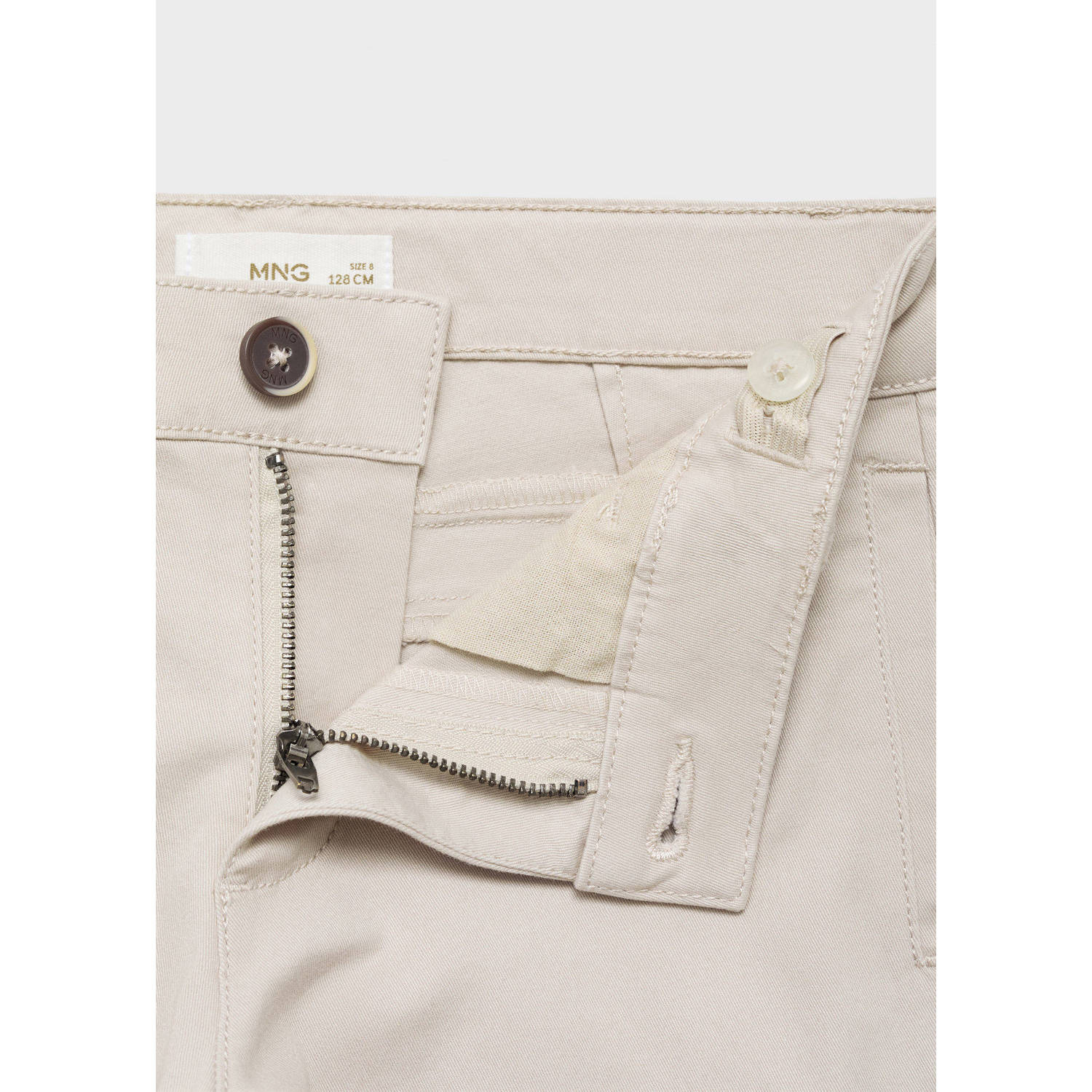 Mango Kids regular cargo broek ecru