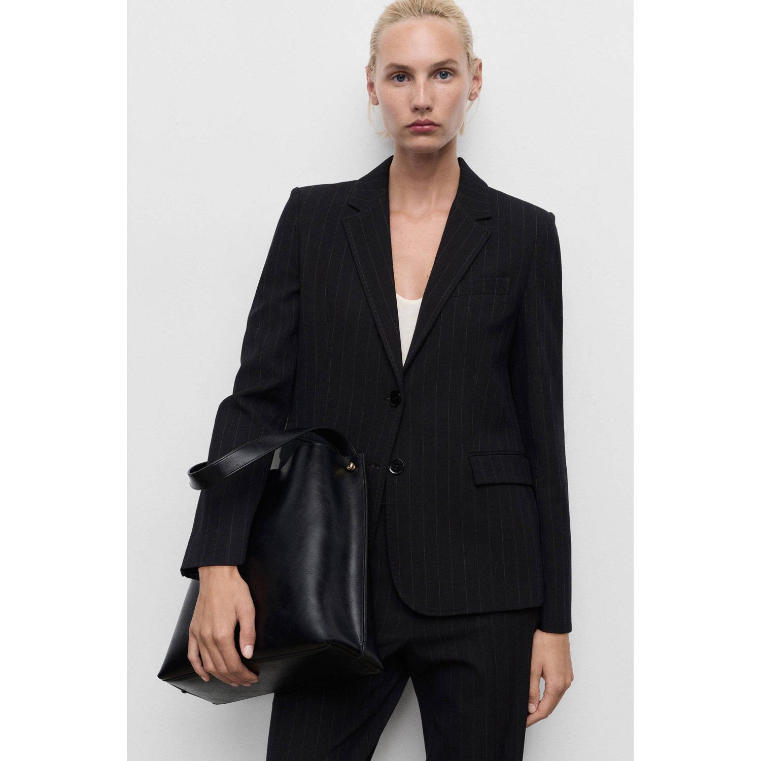Mango getailleerde blazer marine
