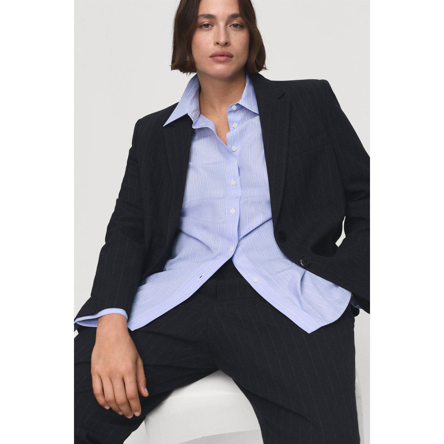 Mango getailleerde blazer marine
