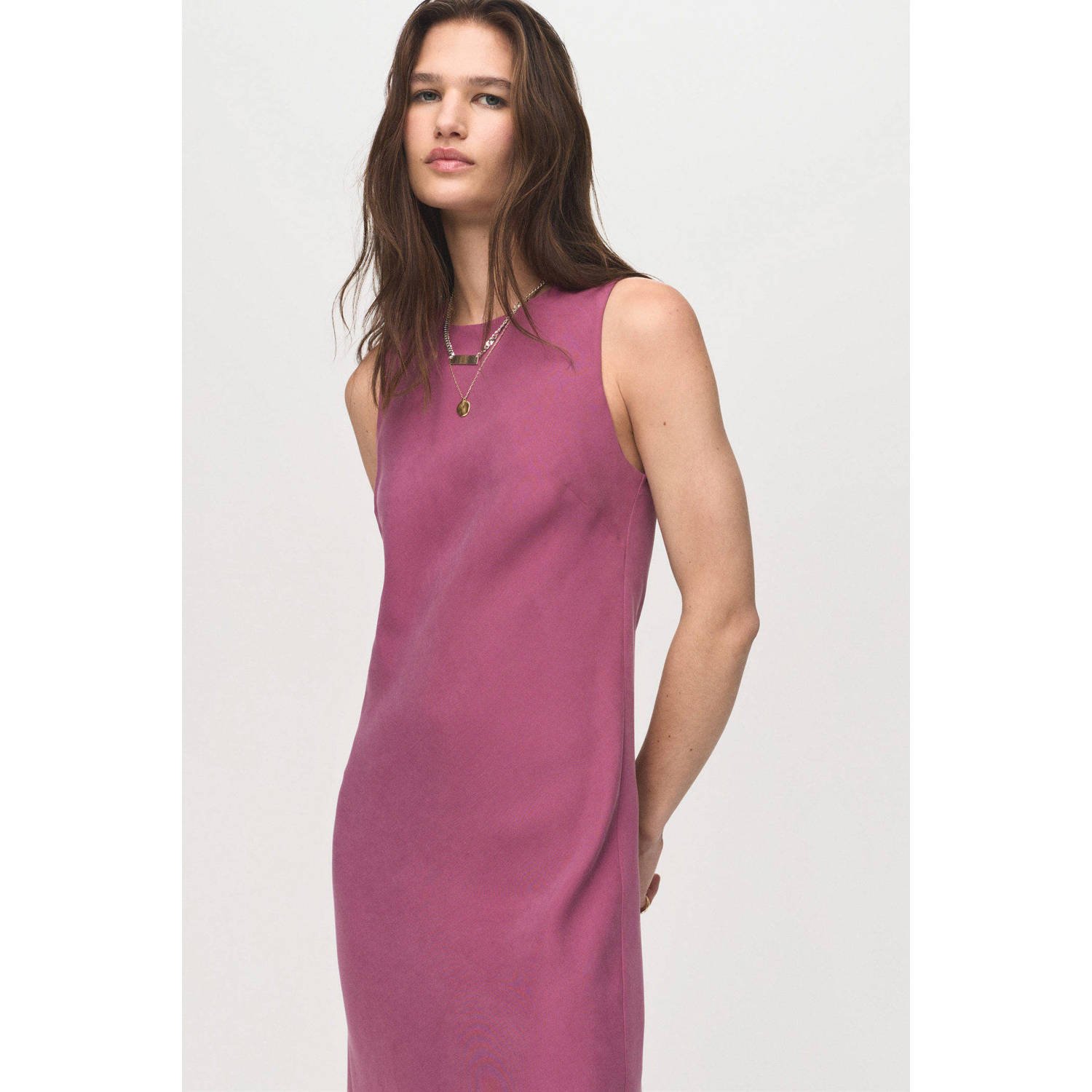 Mango midi jurk roze
