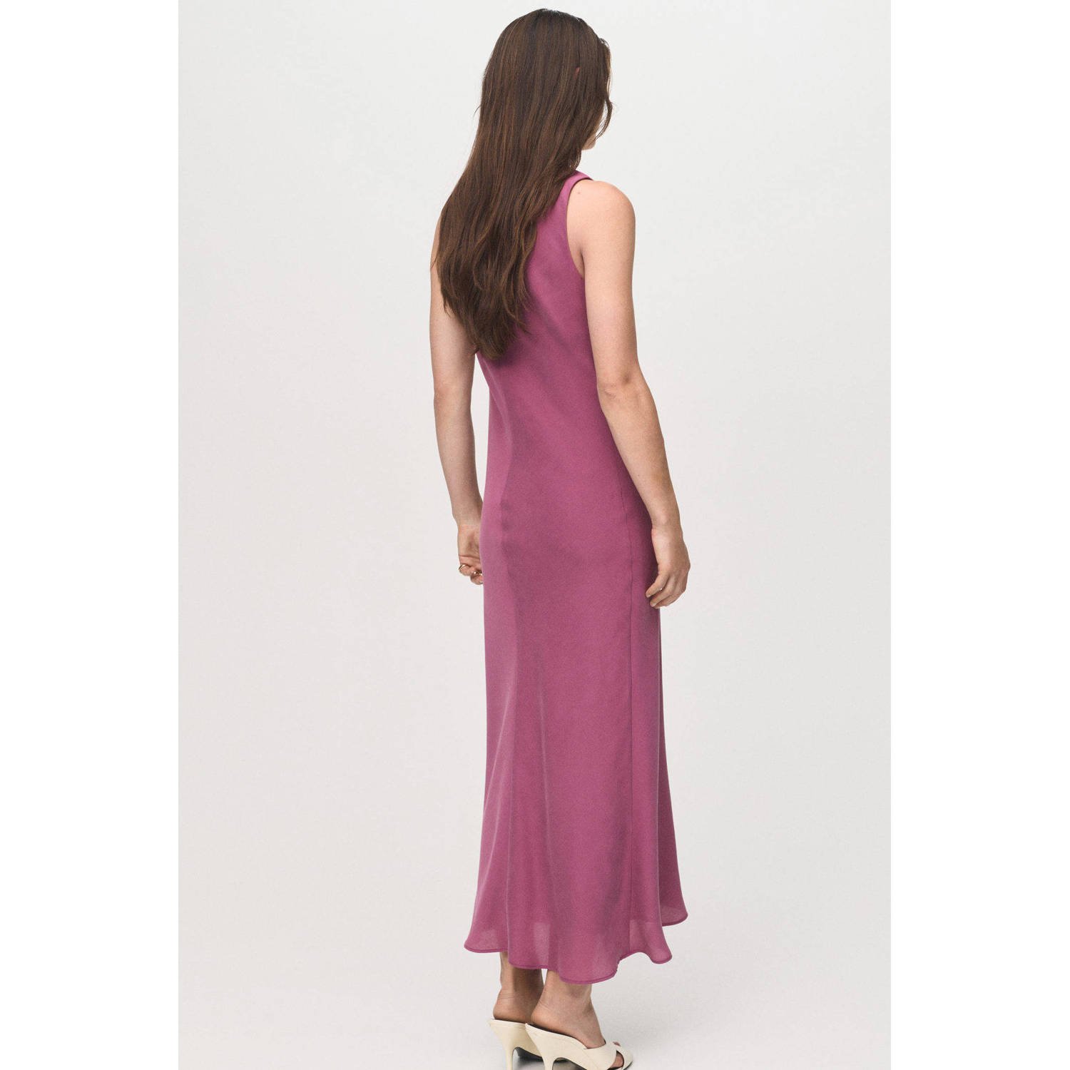Mango midi jurk roze