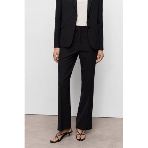 Mango straight regular waist broek marine afbeelding