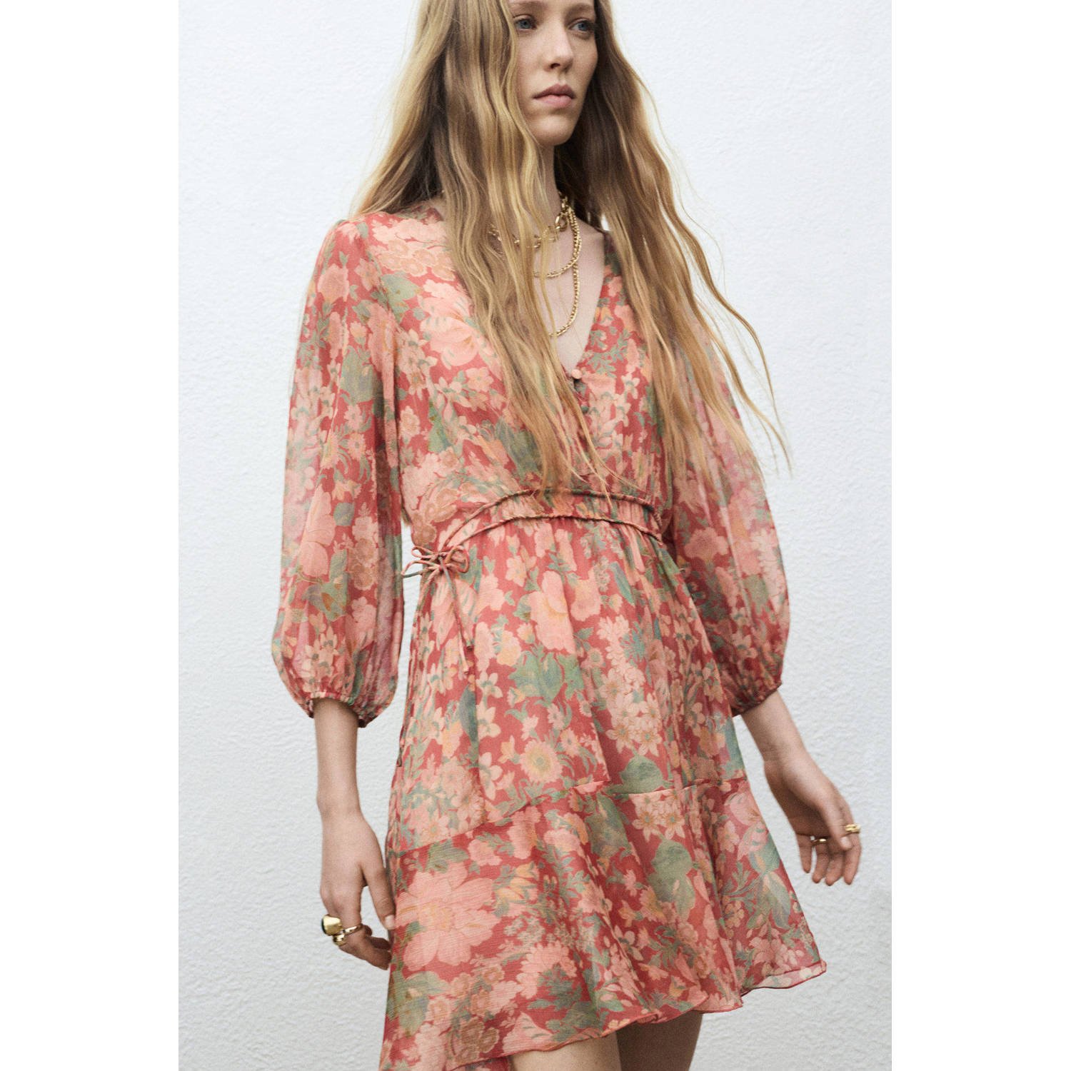 Mango midi jurk multi