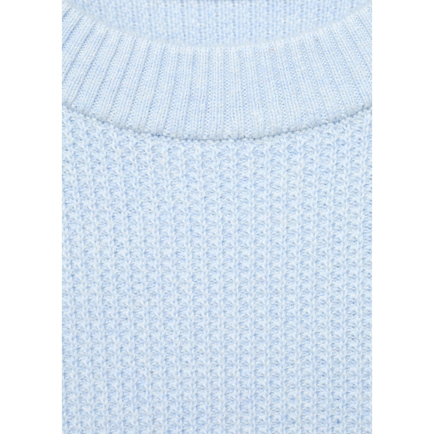 Mango Kids trui lichtblauw grof gebreid