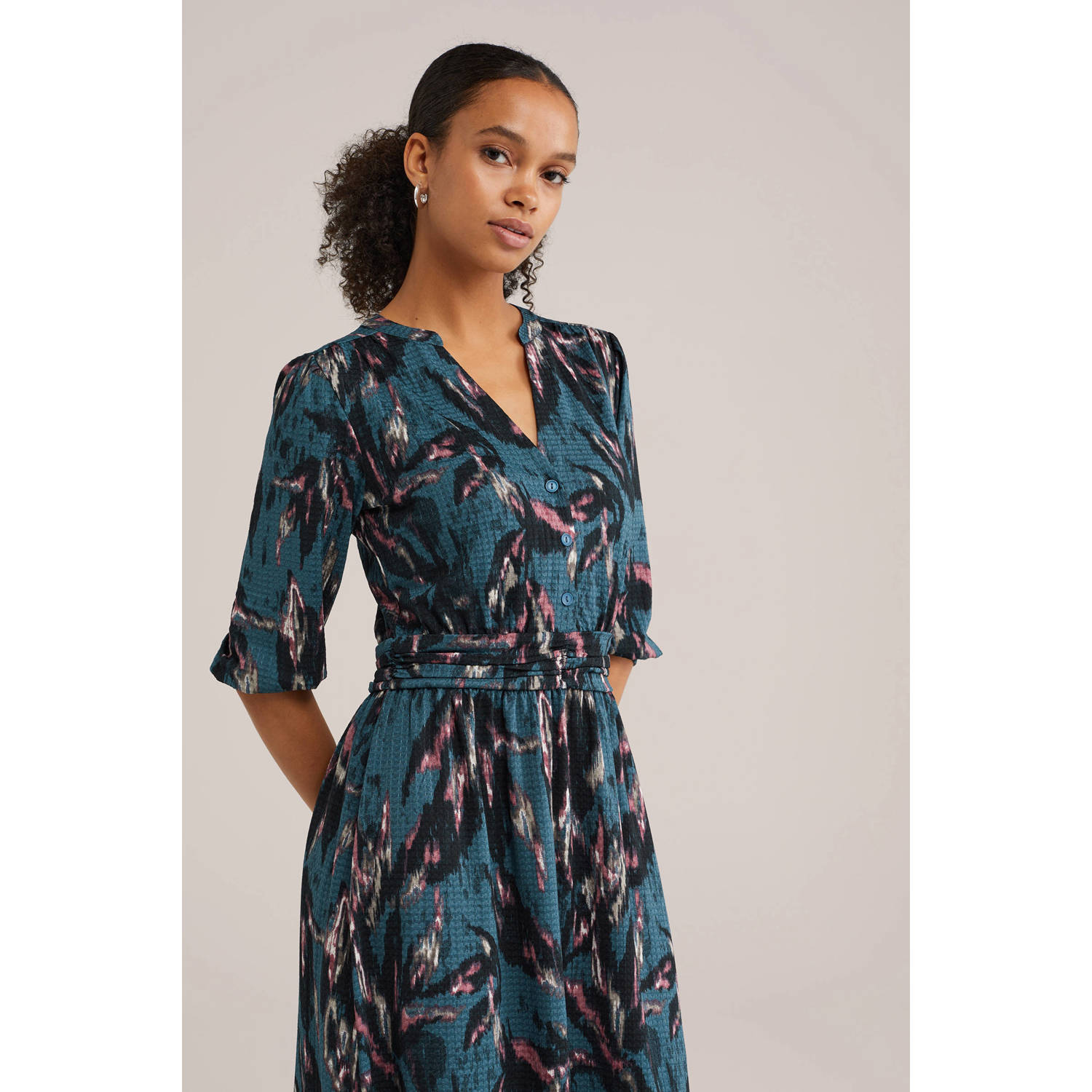 WE Fashion blazerjurk midi jurk blauw