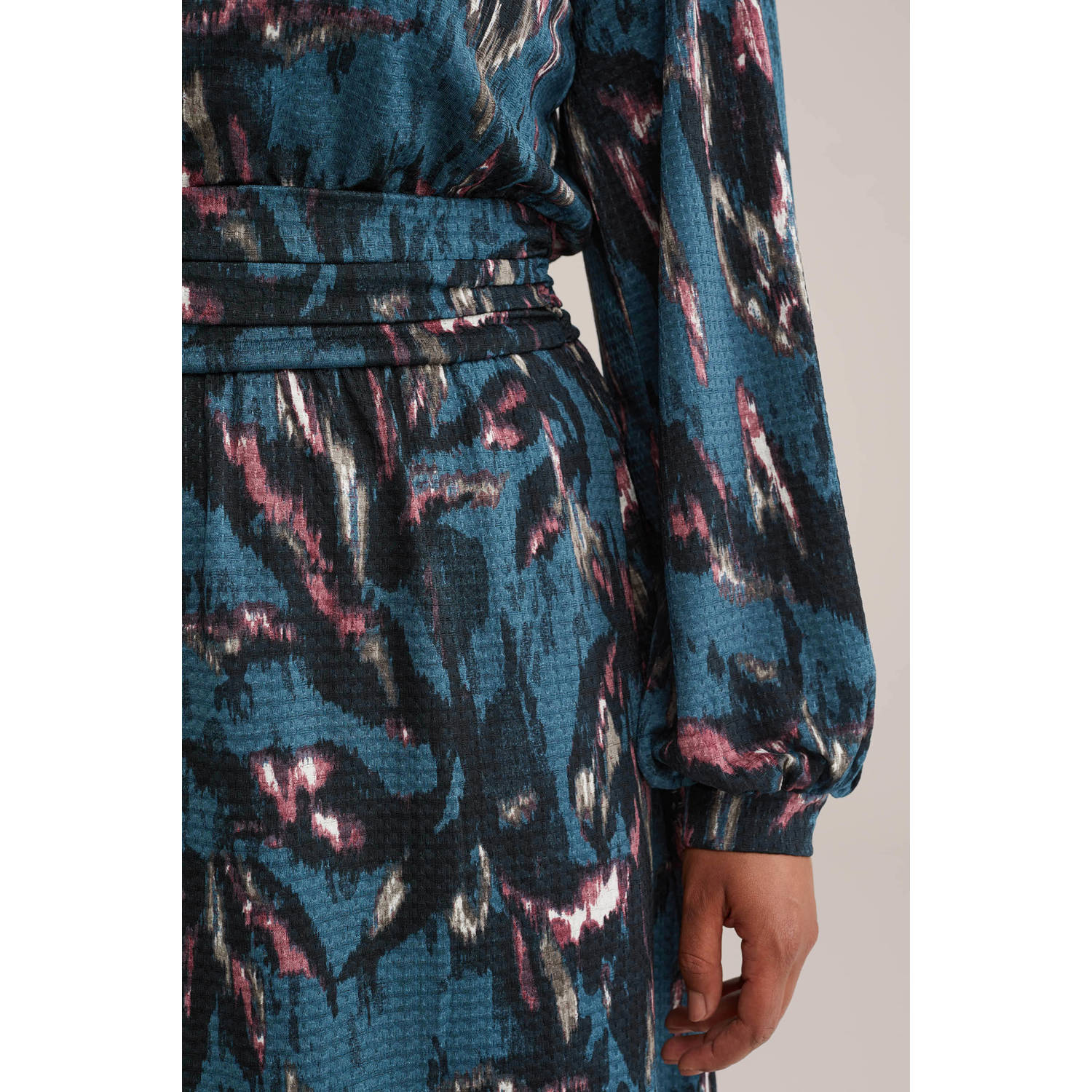 WE Fashion midi jurk petrol