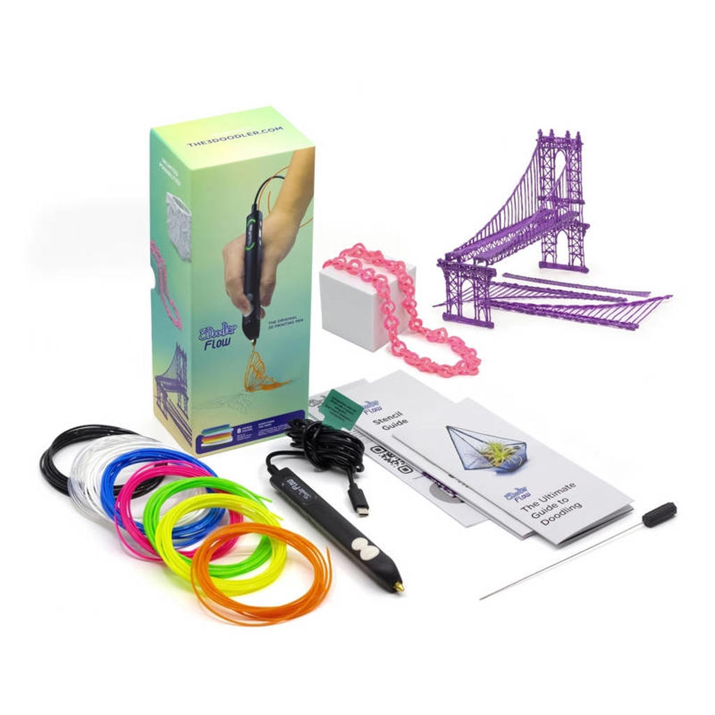 3Doodler Flow 3D Pen Set - incl. 8 kleuren filament en ontwerpboek