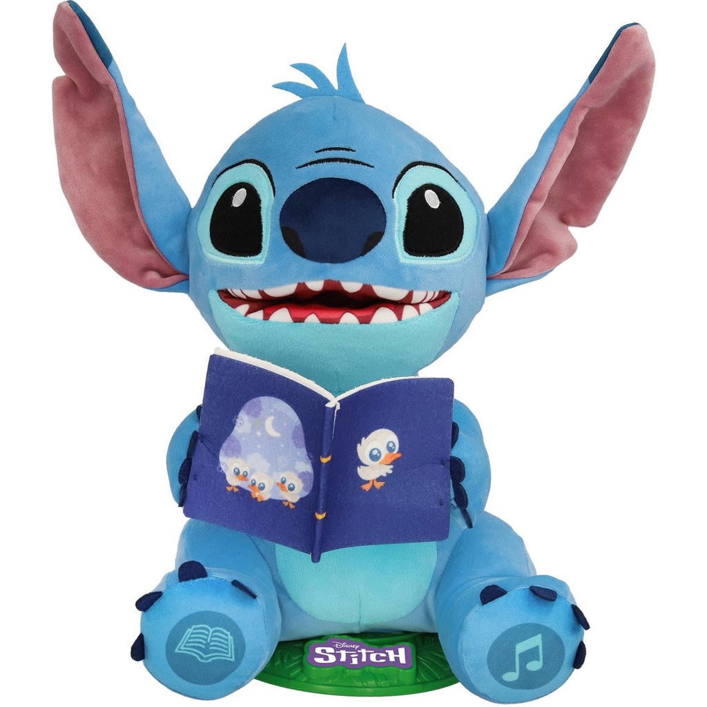 IMC Toys Stitch Verhalenverteller - NL/EN/FR - Interactieve Knuffel met Licht, Geluid en Verhalen