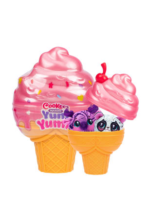 Cookeez Makery Yum Yumz 2-pack - 2 pluchen knuffeltjes in een ijshoorntje