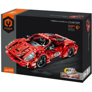 Pull Back Supercar Rood Constructiespeelgoed
